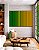 Quadro Horizontal Abstrato Degradê Listras Verde Esmeralda Amarelo Ouro Canvas Moldura - Imagem 4