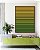 Quadro Vertical Abstrato Degradê Listras Verde Esmeralda Amarelo Ouro Canvas Moldura - Imagem 1