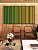 Trio de Quadros Estilizados Abstrato Degradê Listras Verde Esmeralda Amarelo Ouro Canvas Moldura - Imagem 1