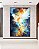 Quadro Vertical Abstrato Tons de Azul Branco Dourado Pouring Canvas Moldura - Imagem 5