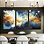 Trio de Quadros Abstrato Tons de Azul Branco Dourado Pouring Canvas Moldura - Imagem 2