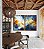Duo de Quadros Abstrato Tons de Azul Branco Dourado Pouring Canvas Moldura - Imagem 5