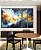 Trio de Quadros Estilizados Abstrato Tons de Azul Branco Dourado Pouring Canvas Moldura - Imagem 1