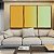 Trio de Quadros Abstrato Degradê Amarelo Ouro Verde Menta Canvas Moldura - Imagem 3