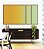 Trio de Quadros Estilizados Abstrato Degradê Amarelo Ouro Verde Menta Canvas Moldura - Imagem 2