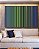 Trio de Quadros Estilizados Abstrato Degradê Listras Verde Esmeralda Azul Marinho Canvas Moldura - Imagem 5