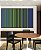 Trio de Quadros Estilizados Abstrato Degradê Listras Verde Esmeralda Azul Marinho Canvas Moldura - Imagem 3