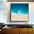 Quadro Quadrado Mar Calmo Azul Intenso Praia Natureza Canvas Moldura - Imagem 2