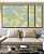 Trio de Quadros Estilizados Abstrato Mosaico Azul Celeste Verde Menta Canvas Moldura - Imagem 1
