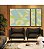 Trio de Quadros Estilizados Abstrato Mosaico Azul Celeste Verde Menta Canvas Moldura - Imagem 2