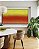 Quadro Horizontal Abstrato Degradê Verde Limão Laranja Tangerina Canvas Moldura - Imagem 3