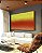 Quadro Horizontal Abstrato Degradê Verde Limão Laranja Tangerina Canvas Moldura - Imagem 4