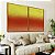 Duo de Quadros Abstrato Degradê Verde Limão Laranja Tangerina Canvas Moldura - Imagem 4