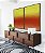 Duo de Quadros Abstrato Degradê Verde Limão Laranja Tangerina Canvas Moldura - Imagem 1