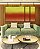 Trio de Quadros Estilizados Abstrato Degradê Verde Limão Laranja Tangerina Canvas Moldura - Imagem 2
