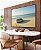 Quadro Horizontal Barco em Praia de Mar Azul Calmo Céu Limpo Canvas Moldura - Imagem 5