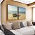 Duo de Quadros Barco em Praia de Mar Azul Calmo Céu Limpo Canvas Moldura - Imagem 3