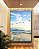 Quadro Vertical Pássaros em Praia de Mar Calmo Azul Natureza Canvas Moldura - Imagem 3