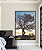 Quadro Vertical Árvore Banco Céu Azul e Luzes do Sol Paisagem Canvas Moldura - Imagem 2