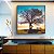 Quadro Quadrado Árvore Banco Céu Azul e Luzes do Sol Paisagem Canvas Moldura - Imagem 2