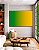 Quadro Horizontal Abstrato Degradê Verde Esmeralda e Amarelo Dourado Canvas Moldura - Imagem 1