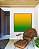 Quadro Quadrado Abstrato Degradê Verde Esmeralda e Amarelo Dourado Canvas Moldura - Imagem 5