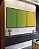 Trio de Quadros Abstrato Degradê Verde Esmeralda e Amarelo Dourado Canvas Moldura - Imagem 2