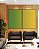 Duo de Quadros Abstrato Degradê Verde Esmeralda e Amarelo Dourado Canvas Moldura - Imagem 1