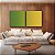 Duo de Quadros Quadrados Abstrato Degradê Verde Esmeralda e Amarelo Dourado Canvas Moldura - Imagem 4