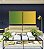 Duo de Quadros Quadrados Abstrato Degradê Verde Esmeralda e Amarelo Dourado Canvas Moldura - Imagem 1