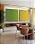Duo de Quadros Quadrados Abstrato Degradê Verde Esmeralda e Amarelo Dourado Canvas Moldura - Imagem 3
