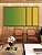 Trio de Quadros Estilizados Abstrato Degradê Verde Esmeralda e Amarelo Dourado Canvas Moldura - Imagem 1