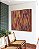 Quadro Quadrado Folhas Abstratas Marrom Terra Vermelho Tijolo Canvas Moldura - Imagem 2