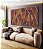 Trio de Quadros Estilizados Folhas Abstratas Marrom Terra Vermelho Tijolo Canvas Moldura - Imagem 1