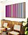 Quadro Horizontal Abstrato Degradê Listras Rosa Choque Areia Azul Canvas Moldura - Imagem 5