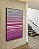 Quadro Vertical Abstrato Degradê Listras Rosa Choque Areia Azul Canvas Moldura - Imagem 2