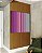 Quadro Quadrado Abstrato Degradê Listras Rosa Choque Areia Azul Canvas Moldura - Imagem 3