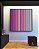Quadro Quadrado Abstrato Degradê Listras Rosa Choque Areia Azul Canvas Moldura - Imagem 4