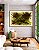 Quadro Horizontal Abstrato Verde Pistache Marrom Efeito Pintura Canvas Moldura - Imagem 1