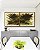Duo de Quadros Quadrados Abstrato Verde Pistache Marrom Efeito Pintura Canvas Moldura - Imagem 1