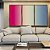 Trio de Quadros Degradê Rosa Choque Areia Azul Canvas Moldura - Imagem 3