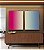 Duo de Quadros Degradê Rosa Choque Areia Azul Canvas Moldura - Imagem 5