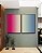 Duo de Quadros Degradê Rosa Choque Areia Azul Canvas Moldura - Imagem 2