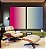 Duo de Quadros Degradê Rosa Choque Areia Azul Canvas Moldura - Imagem 4
