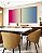 Duo de Quadros Quadrados Degradê Rosa Choque Areia Azul Canvas Moldura - Imagem 2