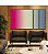 Trio de Quadros Estilizados Degradê Rosa Choque Areia Azul Canvas Moldura - Imagem 1