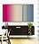 Trio de Quadros Estilizados Degradê Rosa Choque Areia Azul Canvas Moldura - Imagem 2