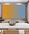 Quadro Horizontal Abstrato Degradê Laranja Tangerina Azul Canvas Moldura - Imagem 2