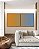 Duo de Quadros Quadrados Abstrato Degradê Laranja Tangerina Azul Canvas Moldura - Imagem 1