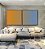 Duo de Quadros Quadrados Abstrato Degradê Laranja Tangerina Azul Canvas Moldura - Imagem 5